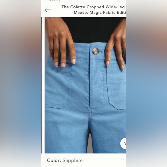 Anthropologie The Colette Cropped Wide-Leg Pants:Magic Fabric Sz 28 NWT READ - Picture 14 of 15